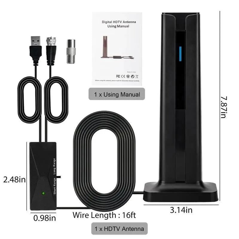 4 K / 1080 P HDTV Indoor Antenna – FREE Local Channels, 360-Degree Reception