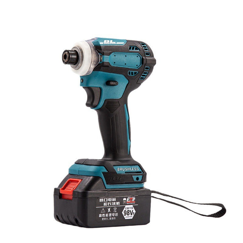 Brushless Cordless Impact Driver, 98VF High Torque Lithium Electric Drill, Multi-function Rechargeable Power Drill with Fast Charging Battery, Full Copper Motor for Wood Metal Wall Furniture Drilling & Repair
