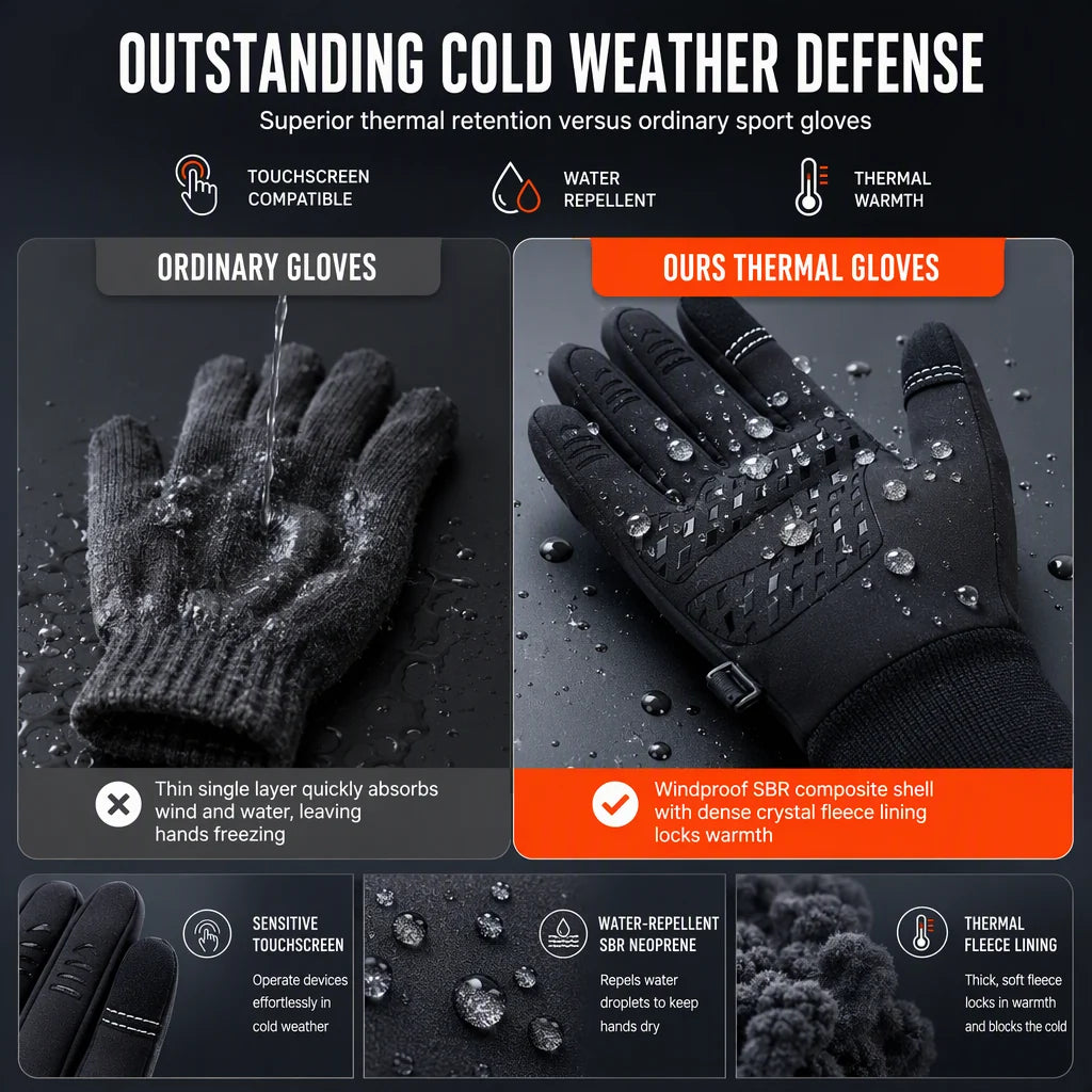 Winter Waterproof Cycling Gloves for Men and Women