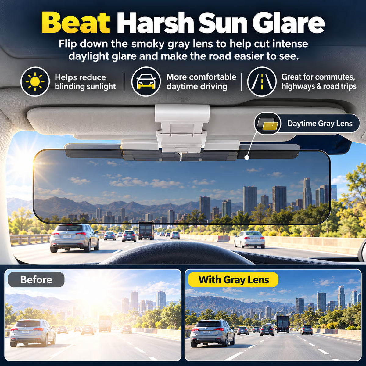 Day & Night Driving Anti-Glare Visor