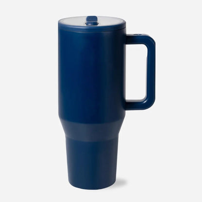 40oz Matte Insulated Tumbler with Handle & Flip Straw Lid, Leakproof Stainless Steel Water Bottle for Car Beach Travel