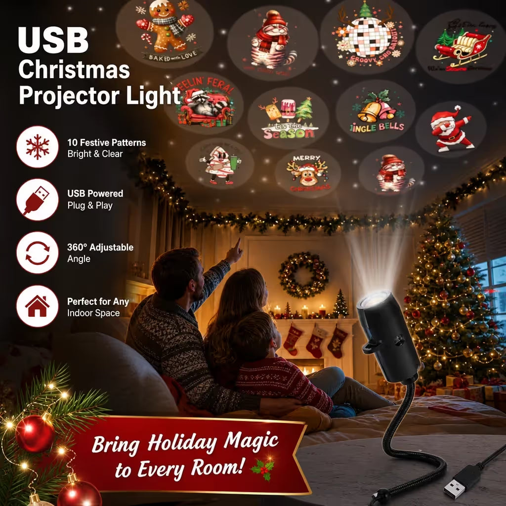 🔥Plug-&-Play HD Christmas Projector – 10 or 11 Festive Scenes