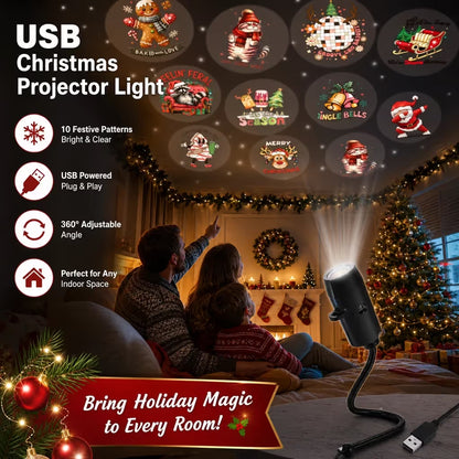 🔥Plug-&-Play HD Christmas Projector – 10 or 11 Festive Scenes