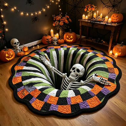 3D Optical Trick Halloween Round Rug