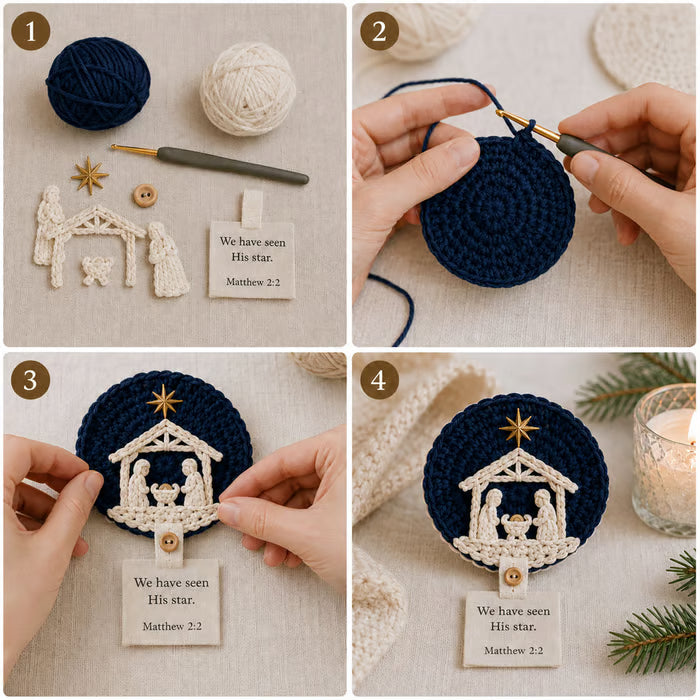🧶Nativity Crochet Coaster DIY Kit