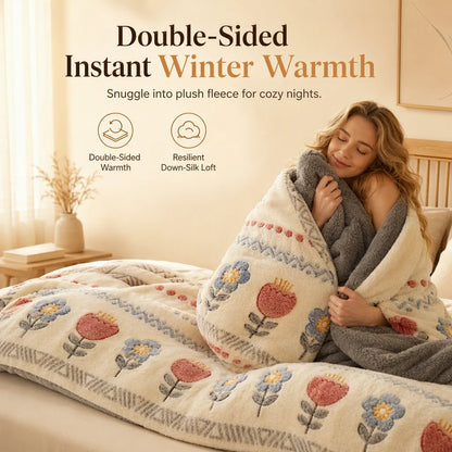 50% Off⏰ Double-Sided Sherpa Fleece Comforter | Thick Warm Winter Cozy Bedding❄️