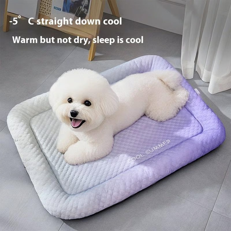 🔥❄Pet Cooling Mat for Dogs & Cats 🐾 Naturally Cool Ice-Silk Pad • Breathable, Washable & Soft 🌿 For Floors, Sofas & Car Travel • Multiple Sizes • Gradient Colours ☀️🐶🐱