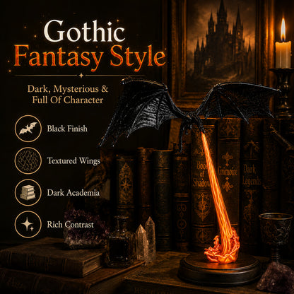 Light-Up Dragon Fire Bookshelf Lamp