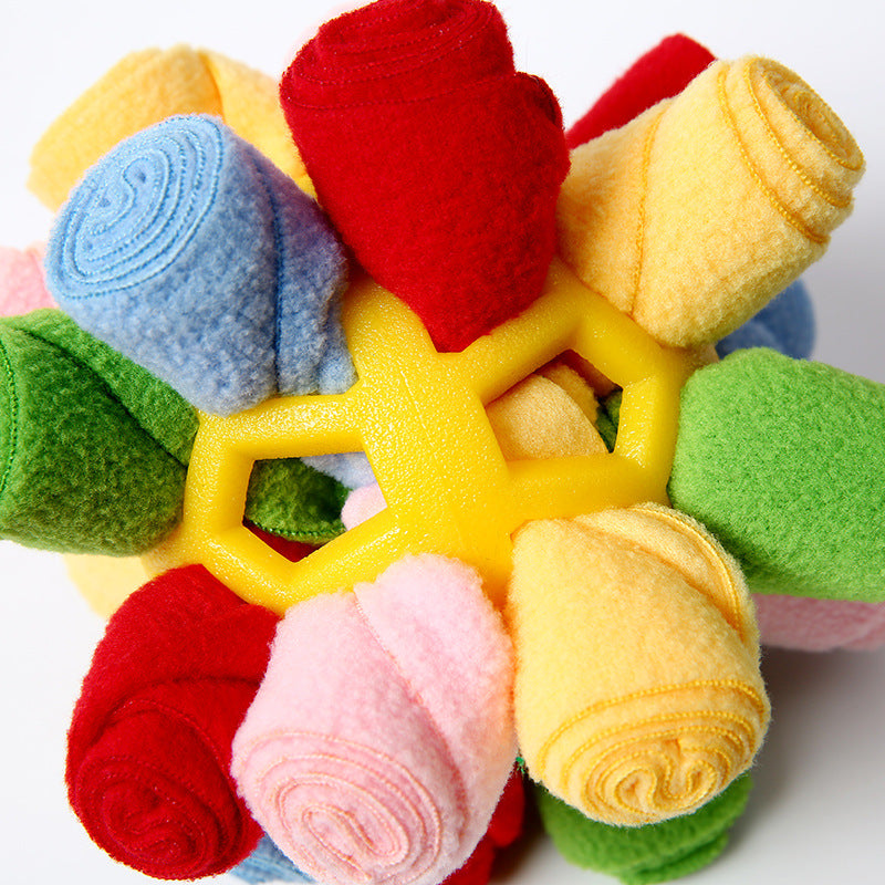 Interactive Rainbow Snuffle Ball Enrichment Toy for Dogs & Cats