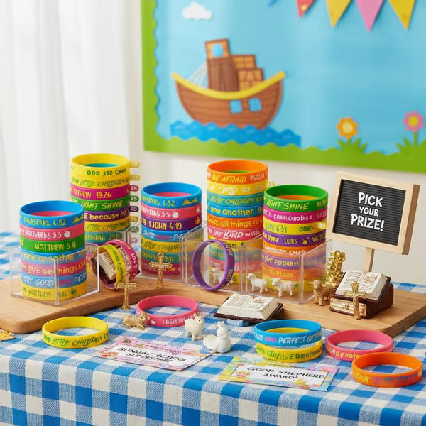 Bible Verse Christian Wristbands for Sunday School & Church Events