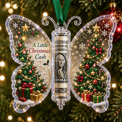 🔥🎄Christmas Cash Gift Butterfly Ornament🦋 – Holiday Money Holder Keepsake💵✨
