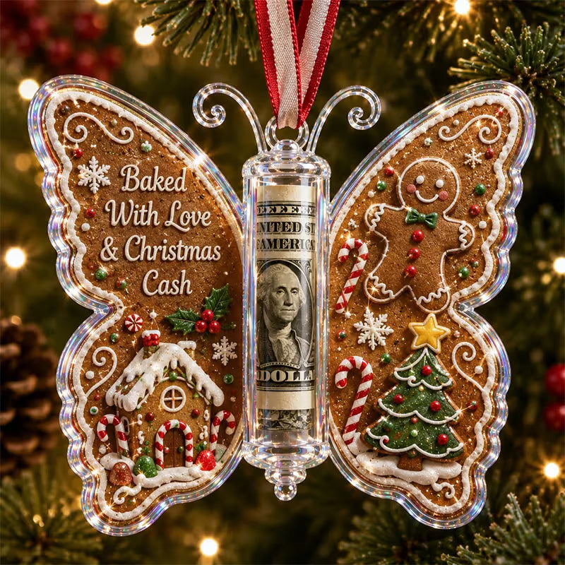 🔥🎄Christmas Cash Gift Butterfly Ornament🦋 – Holiday Money Holder Keepsake💵✨