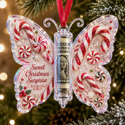 🔥🎄Christmas Cash Gift Butterfly Ornament🦋 – Holiday Money Holder Keepsake💵✨