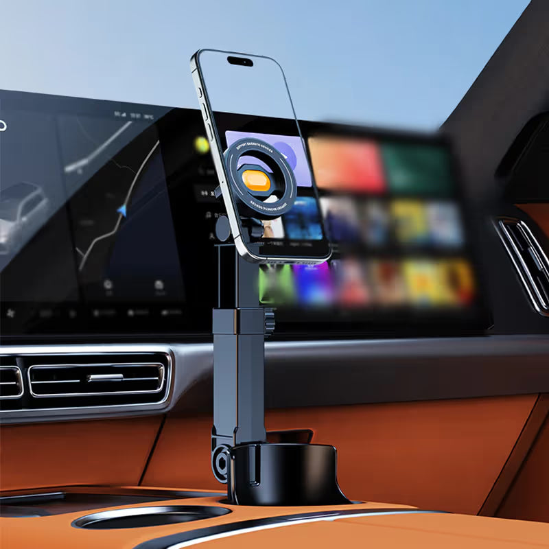 💥HOT SALE | Magnetic Car Cup Holder Phone Mount, 360° Rotatable N52 Magnet, One-Hand Use
