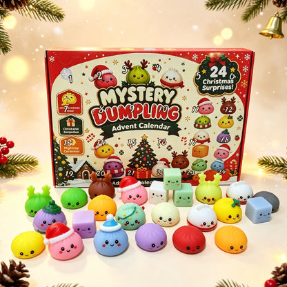 Mystery Dumpling Advent Calendar | Limited Time Buy 1 Get 1 Free, 24 Christmas Squishy Surprises