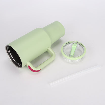 40oz Matte Insulated Tumbler with Handle & Flip Straw Lid, Leakproof Stainless Steel Water Bottle for Car Beach Travel