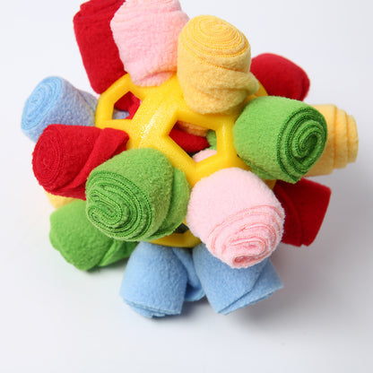 Interactive Rainbow Snuffle Ball Enrichment Toy for Dogs & Cats