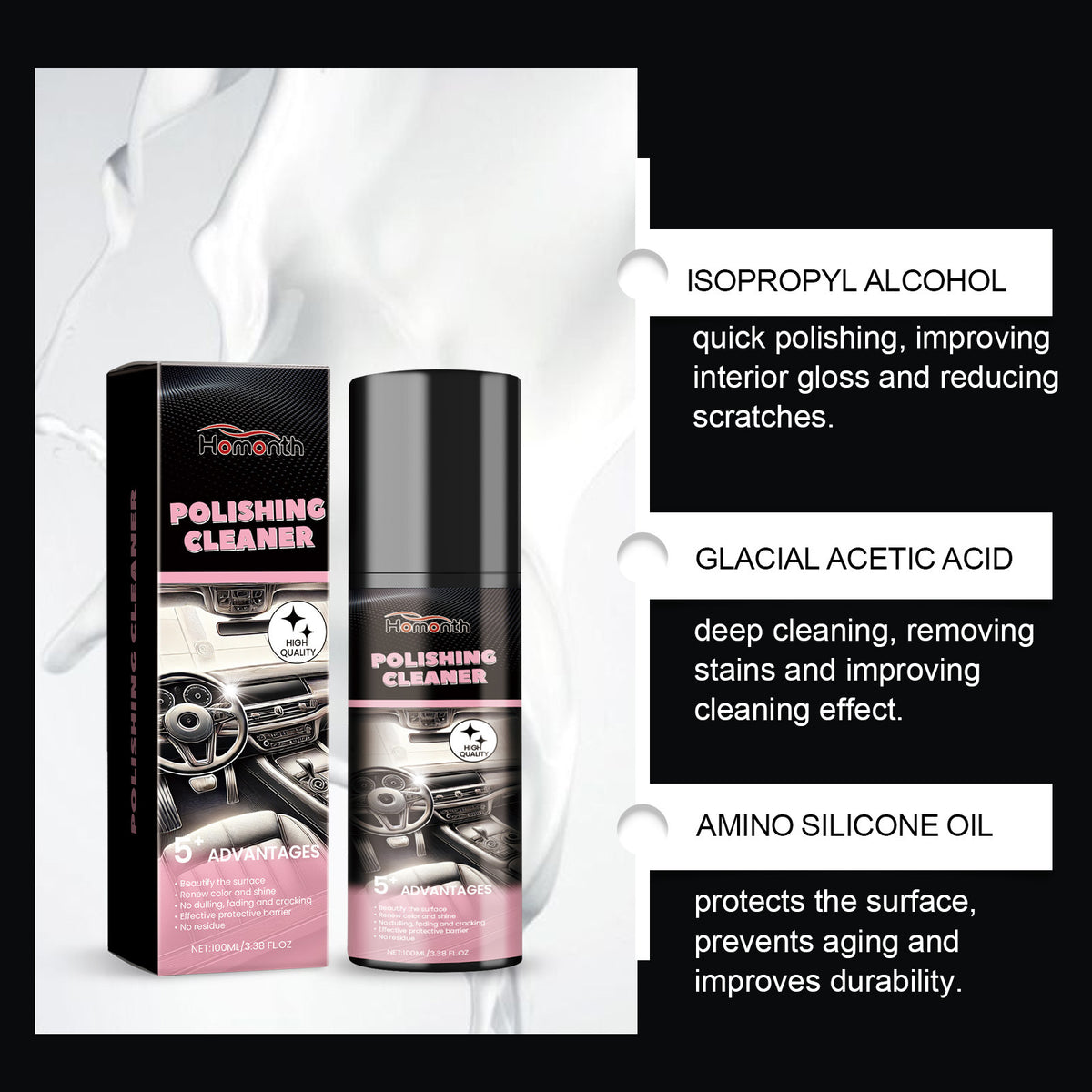 All-In-One Car Interior Polishing Cleaner — Bring Worn Surfaces Back To Gloss