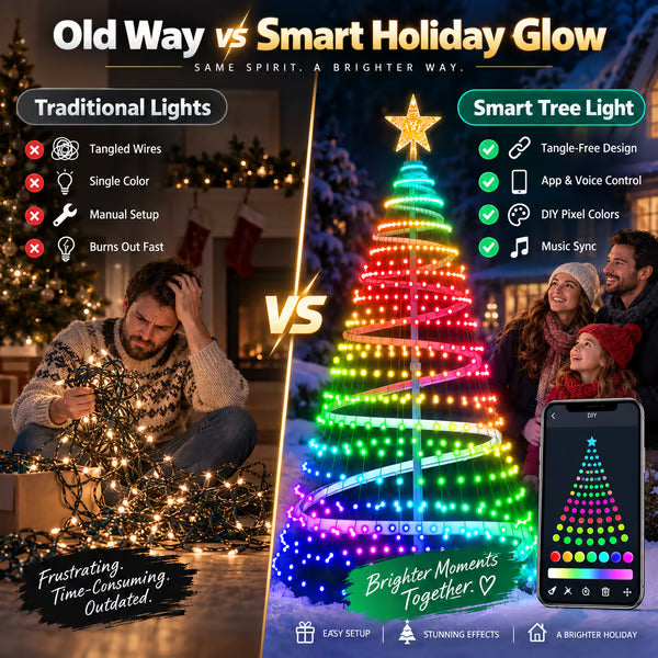 Music Sync Smart Tree Lights | Voice & App Control