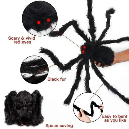 Giant Halloween Spider Decoration – Scary Indoor & Outdoor Prop