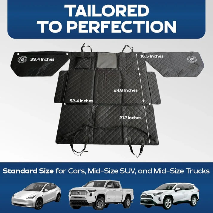 Dog Backseat Extender with Hard Bottom & Door Protection