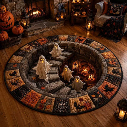 3D Optical Trick Halloween Round Rug