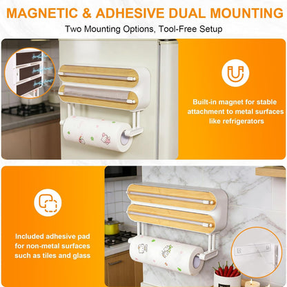🎁🎁4-in-1 Magnetic Wrap Dispenser Elevate Your Kitchen Organization | 🔥👩‍🍳LIMITED TIME 50% OFF