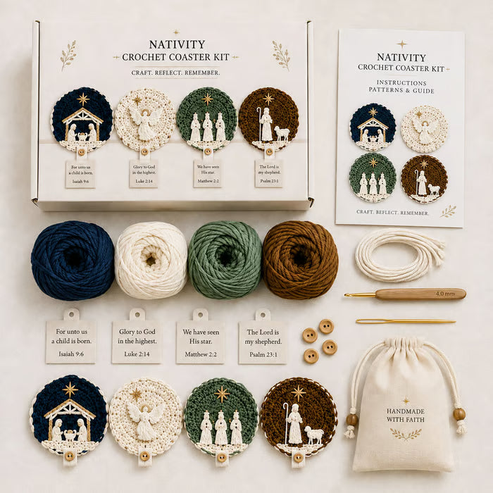 🧶Nativity Crochet Coaster DIY Kit