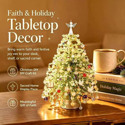 Handmade DIY Beaded Mini Tabletop Christmas Tree Craft Kit