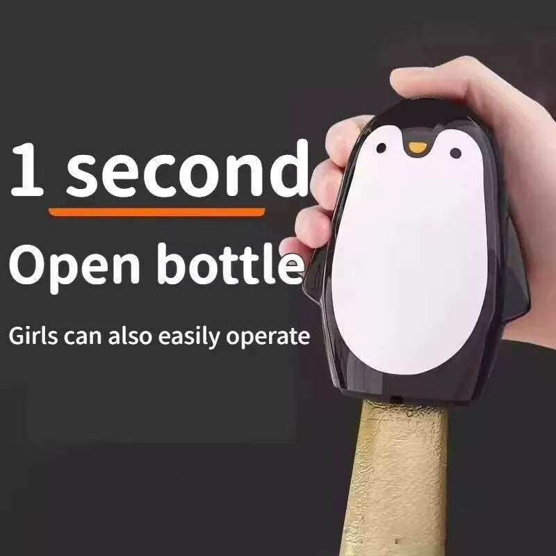 Cute Penguin Automatic Beer Bottle Opener | Effortless One‑Touch Cap Opener for Home Bar