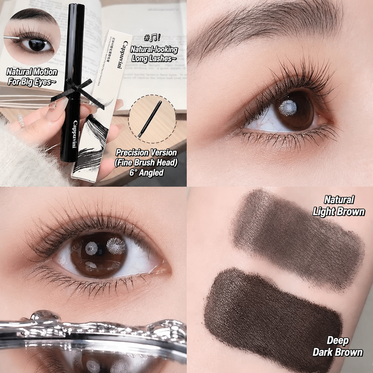 💕Cappuvini 3D Lifting Metal Mascara | Long Lasting Curly Hold, Sweatproof & Anti-smudge
