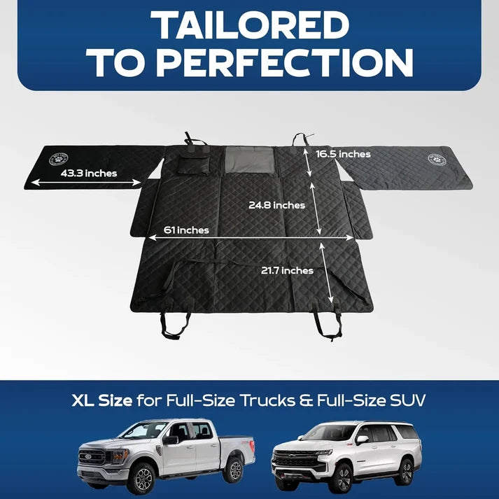 Dog Backseat Extender with Hard Bottom & Door Protection