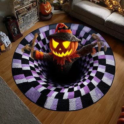 3D Optical Trick Halloween Round Rug