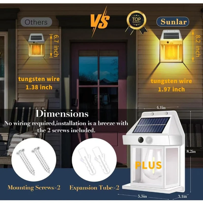 💡Zero Electricity Cost Solar Wall Light, Motion Activated Garden Decor Lamp