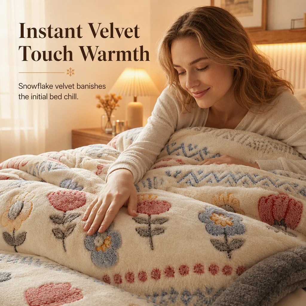 50% Off⏰ Double-Sided Sherpa Fleece Comforter | Thick Warm Winter Cozy Bedding❄️
