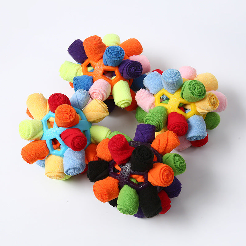 Interactive Rainbow Snuffle Ball Enrichment Toy for Dogs & Cats