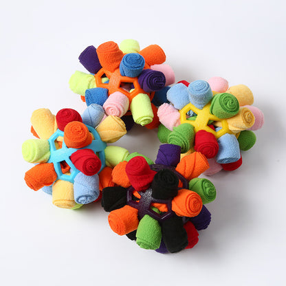 Interactive Rainbow Snuffle Ball Enrichment Toy for Dogs & Cats