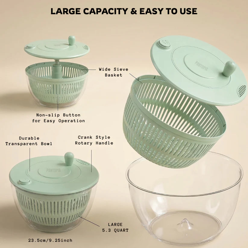 2-in-1 Salad Spinner & Vegetable Cutter, All Your Prep Tools In One（😍💕Buy 2 & Save❤️❤️）