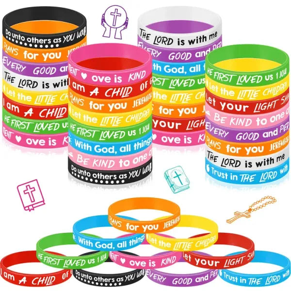Bible Verse Christian Wristbands for Sunday School & Church Events