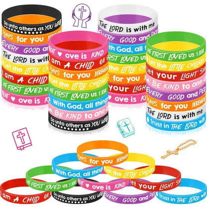 Bible Verse Christian Wristbands for Sunday School & Church Events