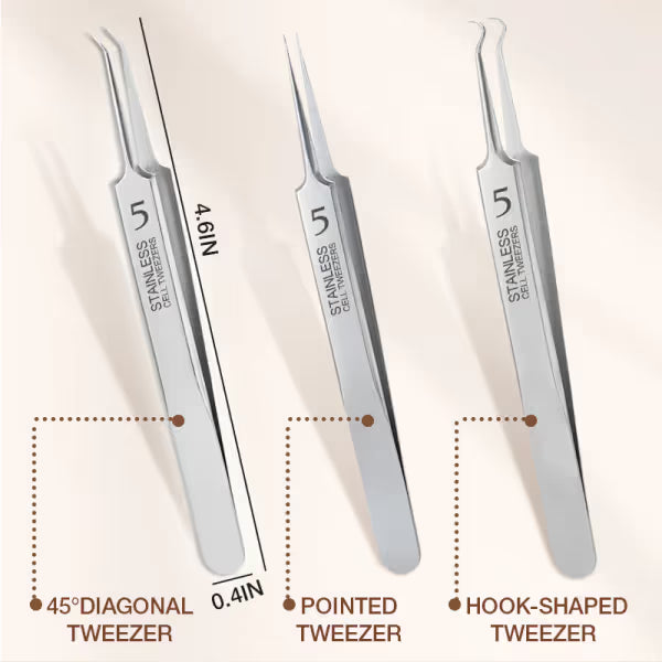 🎆2026 New Year Launch! Professional Salon Tweezers | Precision Slant & Pointed Tips for Brows & Lashes | LIMITED TIME: Get FREE 4Pcs Blackhead Needles Set | Must-Have for MUA & Home Makeup Kits ✨
