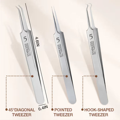 🎆2026 New Year Launch! Professional Salon Tweezers | Precision Slant & Pointed Tips for Brows & Lashes | LIMITED TIME: Get FREE 4Pcs Blackhead Needles Set | Must-Have for MUA & Home Makeup Kits ✨