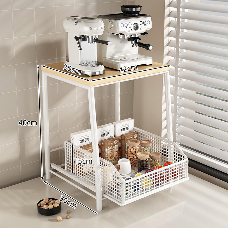 ⏳Time-Limited Special⏰Your coffee maker is taking up way too much counter space. This 2-tier stand lifts it up and adds a slide‑out drawer for pods and tools — more room, less clutter. ✨