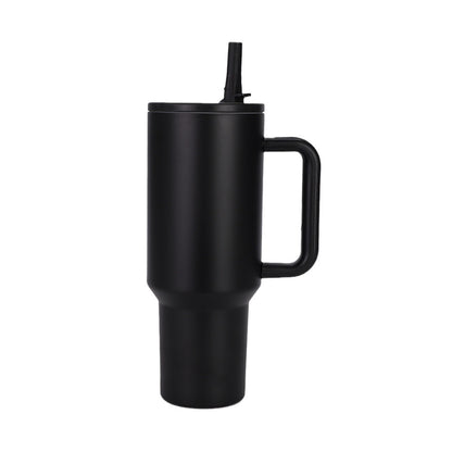 40oz Matte Insulated Tumbler with Handle & Flip Straw Lid, Leakproof Stainless Steel Water Bottle for Car Beach Travel