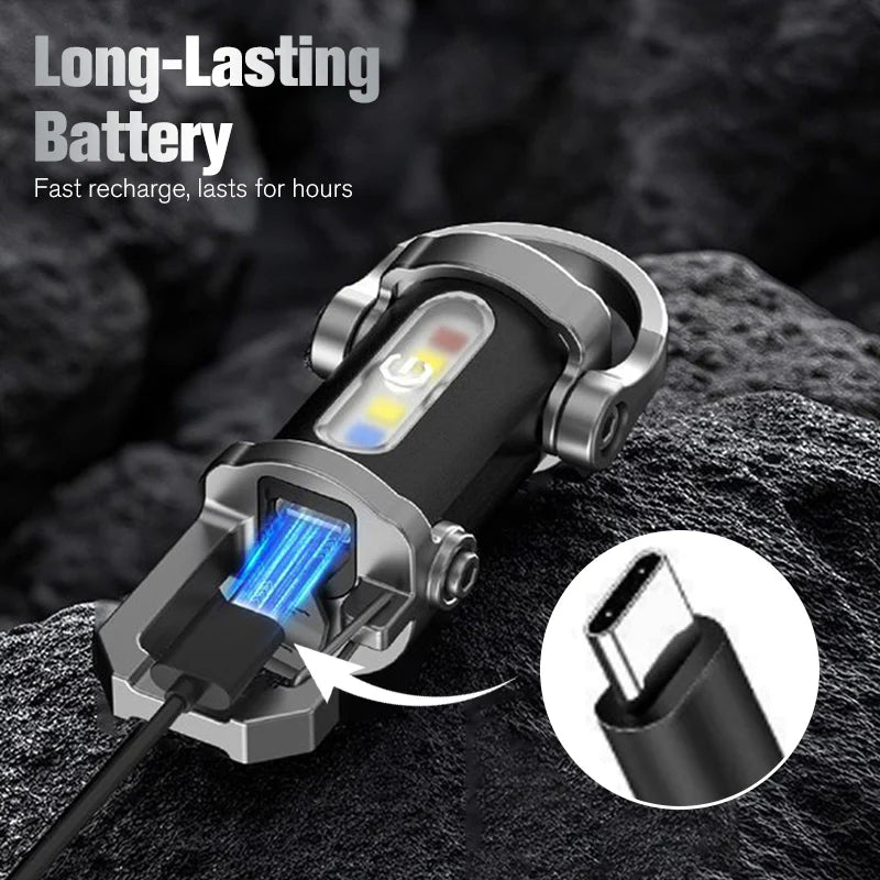 🔦 Rechargeable 300-Lumen Keychain Flashlight | USB-C, Tough EDC Light ⚡