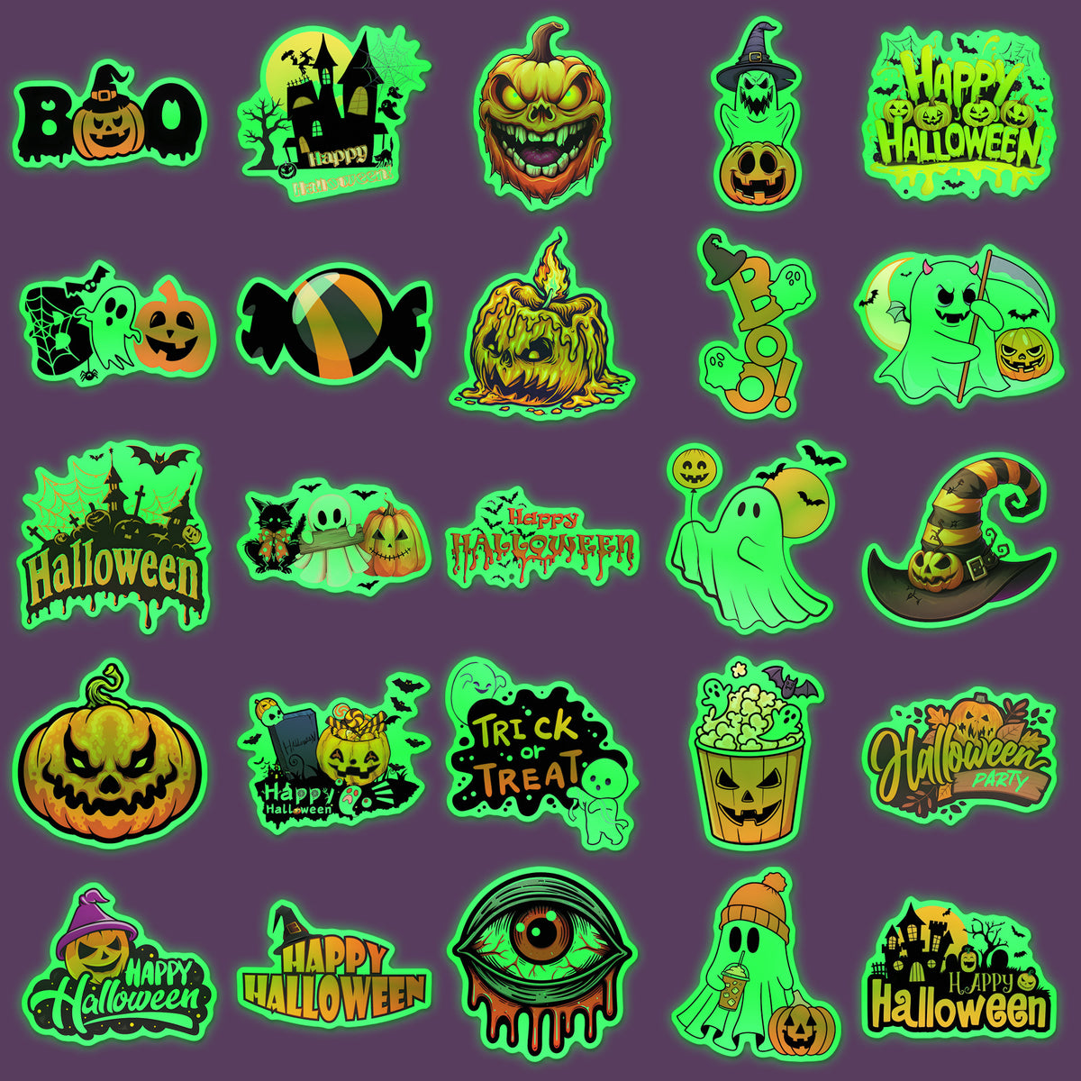🎃 Glow-in-the-Dark Halloween Temporary Tattoos | 50 Unique Designs Per Set, BUY 1 GET 1 FREE — Get 100 Non-Repeating Luminous Stickers Total