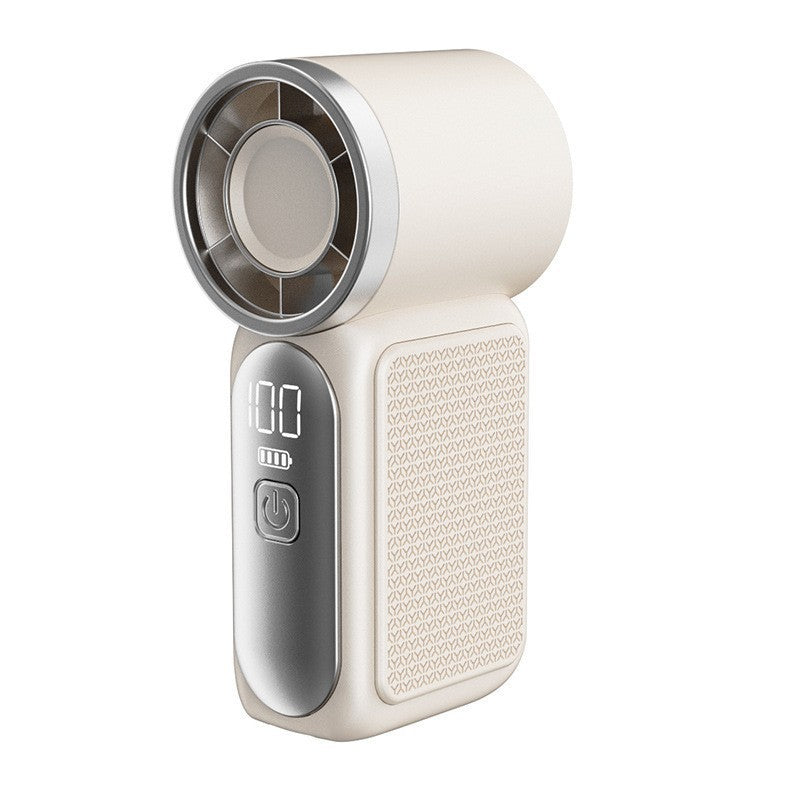 Portable Mini Handheld Turbo Fan with Digital Power Display, Rechargeable Powerful Cooling Fan for Outdoor Travel Campus