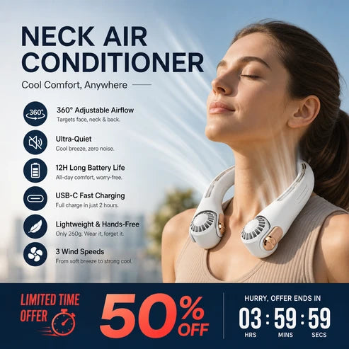 🌬️360° Cooling Portable Neck Fan ✨50% OFF Now