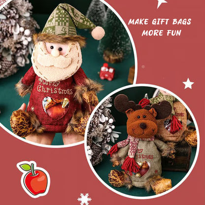🔥50% OFF LIMITED TIME｜Christmas Plush Gift Bag, 3-Piece Bundle Get Extra Discount, Santa/Reindeer/Snowman Xmas Candy & Apple Gift Sack