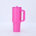 40oz Matte Insulated Tumbler with Handle & Flip Straw Lid, Leakproof Stainless Steel Water Bottle for Car Beach Travel